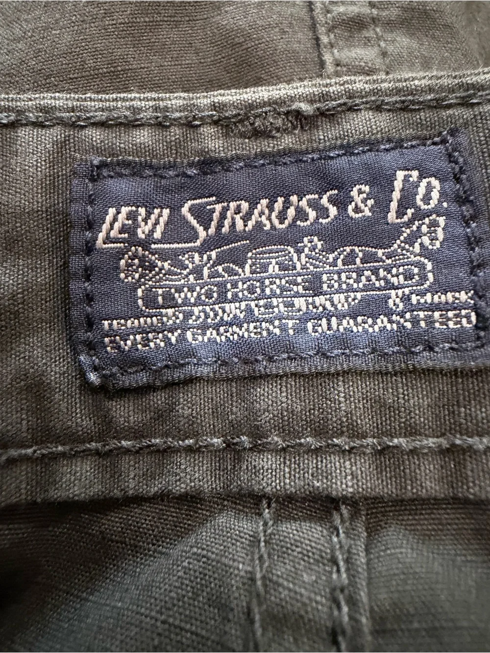 Levi Strauss Cargo Short Mens Size 34 Two Horse Brand Gray 100% Cotton  Packets